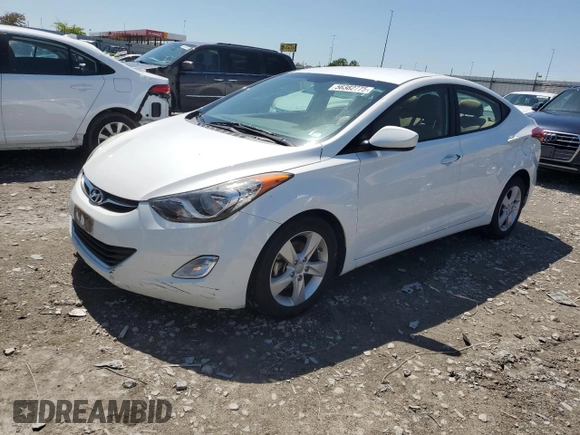 2013 Hyundai Elantra GLS z VIN 5NPDH4AE1DH374119, wystawiony jako Copart lot #56382775 z przebiegiem 118 116 mil mil oraz Szkoda całkowita • Salvage title. Historia ofert i sprzedaży dostępna na DreamBid. Obrazek 1.