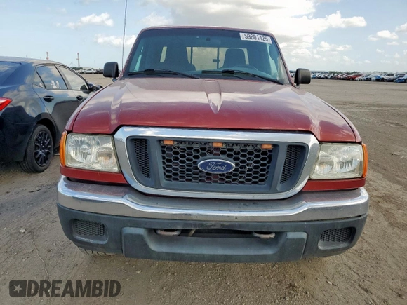 2004 Ford Ranger XL Fleet with VIN 1FTZR15E64PB54569, listed as a Copart auction lot 59601425 with 263,413 mi miles and Salvage title. Bid and sale history available at DreamBid. Image 5.