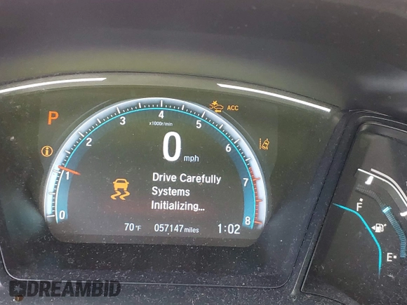 2019 Honda Civic LX with VIN 19XFC2F68KE007409, listed as a IAAI auction lot 41887406 with 57,147 mi miles and . Bid and sale history available at DreamBid. Image 15.