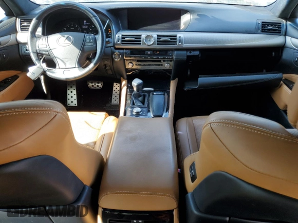 2014 Lexus LS 460 with VIN JTHCL5EF7E5021967, listed as a Copart auction lot 57899953 with 40,355 mi miles and Salvage title. Bid and sale history available at DreamBid. Image 8.