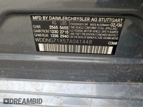 2007 Mercedes-Benz S 550 z VIN WDDNG71X57A041448, wystawiony jako Copart lot #57164375 z przebiegiem 193 585 mil mil oraz Czysty tytuł • Clean title. Historia ofert i sprzedaży dostępna na DreamBid. Obrazek 13.