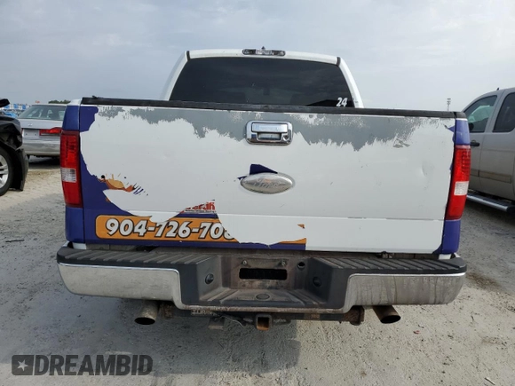 2006 Ford F-150 XLT with VIN 1FTPW14576KB92345, listed as a Copart auction lot 50378855 with 276,026 mi miles and Clean Title. Bid and sale history available at carsss.com. Image 6.