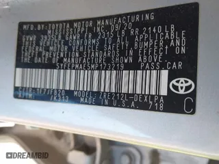 2021 Toyota Corolla LE with VIN 5YFEPMAE5MP173219, listed as a IAAI auction lot 41816423 with 64,451 mi miles. Bid and sale history available at carsss.com. Image 9.