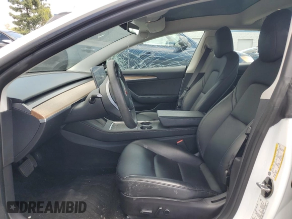 2022 Tesla Model 3 Long Range with VIN 5YJ3E1EB4NF139023, listed as a Copart auction lot 51410345 with 54,789 mi miles and Salvage Title. Bid and sale history available at DreamBid. Image 7.