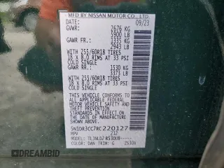 2024 Nissan Pathfinder SL with VIN 5N1DR3CC7RC220127, listed as a Copart auction lot 56792655 with 21,544 mi miles and Salvage title. Bid and sale history available at DreamBid. Image 14.