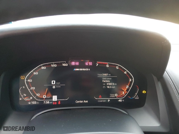 2019 BMW 8 Series M850i xDrive with VIN WBAFY4C54KBX39281, listed as a Copart auction lot 43638835 with 31,657 mi miles and Salvage Title. Bid and sale history available at carsss.com. Image 9.