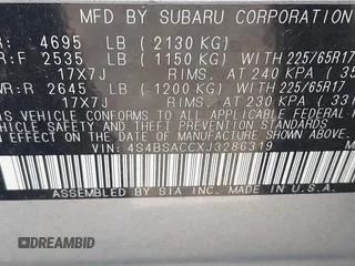 2018 Subaru Outback Premium z VIN 4S4BSACCXJ3286319, wystawiony jako IAAI lot #41869305 z przebiegiem 94 552 mil mil oraz . Historia ofert i sprzedaży dostępna na DreamBid. Obrazek 9.