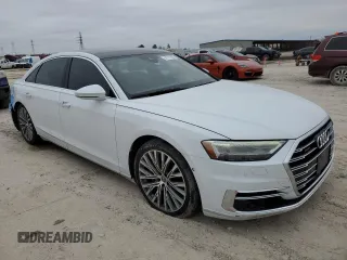 2019 Audi A8 L with VIN WAU8DAF82KN014043, listed as a Copart auction lot 41711205 with 74,642 mi miles and Salvage Title. Bid and sale history available at carsss.com. Image 4.