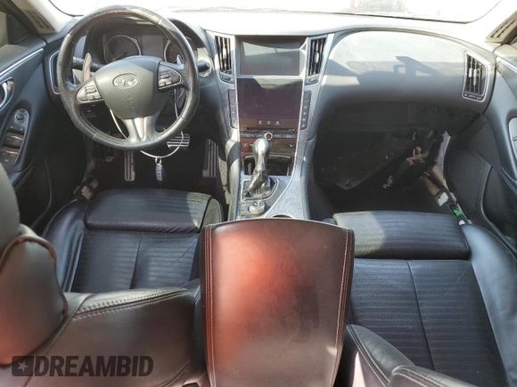 2014 Infiniti Q50 Premium with VIN JN1BV7AR4EM701742, listed as a Copart auction lot 53336985 with Not provided miles and Salvage title. Bid and sale history available at DreamBid. Image 8.