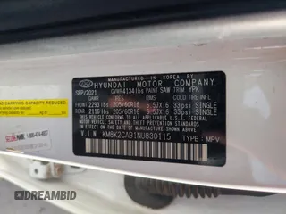 2022 Hyundai Kona SE z VIN KM8K2CAB1NU830115, wystawiony jako Copart lot #52919145 z przebiegiem 42 621 mil mil oraz Szkoda całkowita • Salvage title. Historia ofert i sprzedaży dostępna na DreamBid. Obrazek 14.