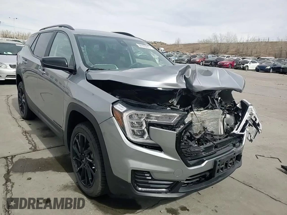 2023 GMC Terrain SLE with VIN 3GKALTEG9PL197285, listed as a Copart auction lot 50163245 with 57,627 mi miles and Salvage title. Bid and sale history available at DreamBid. Image 14.