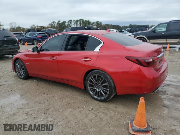 2019 Infiniti Q50 RED SPORT 400 with VIN JN1FV7AP5KM761024, listed as a Copart auction lot 85488304 with 91,709 mi miles and Salvage Title. Bid and sale history available at carsss.com. Image 2.