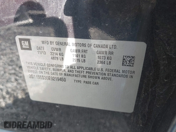 2014 Chevrolet Impala LTZ с VIN 2G1155S36E9219450, выставлен на аукционе IAAI как лот 42195878 с пробегом 233 489 миль миль и . История ставок и продаж доступна на DreamBid. Изображение 9.