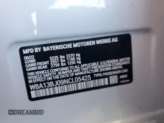 2022 BMW 5 Series 530i xDrive with VIN WBA13BJ09NCL05425, listed as a Copart auction lot 46848405 with 17,683 mi miles and Salvage Title. Bid and sale history available at carsss.com. Image 12.
