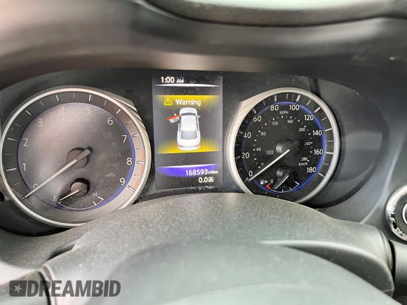 2015 Infiniti Q50 Premium with VIN JN1BV7AP8FM343934, listed as a Copart auction lot 46954845 with 168,593 mi miles and Salvage Title. Bid and sale history available at DreamBid. Image 9.