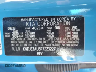 2024 Kia Soul EX with VIN KNDJ33AU8R7223227, listed as a Copart auction lot 70859804 with 6,739 mi miles and Salvage Title. Bid and sale history available at carsss.com. Image 15.