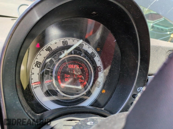 2013 FIAT 500 Pop with VIN 3C3CFFAR8DT539037, listed as a Copart auction lot 59787675 with 108,375 mi miles and Salvage title. Bid and sale history available at DreamBid. Image 9.