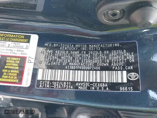 2013 Toyota Camry Hybrid LE with VIN 4T1BD1FK0DU072466, listed as a IAAI auction lot 40964616 with 1 mi miles. Bid and sale history available at carsss.com. Image 9.