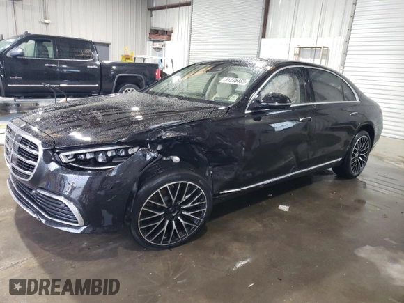 2021 Mercedes-Benz S 580 with VIN W1K6G7GB2MA045758, listed as a Copart auction lot 51275465 with 23,607 mi miles and Salvage Title. Bid and sale history available at DreamBid. Image 1.