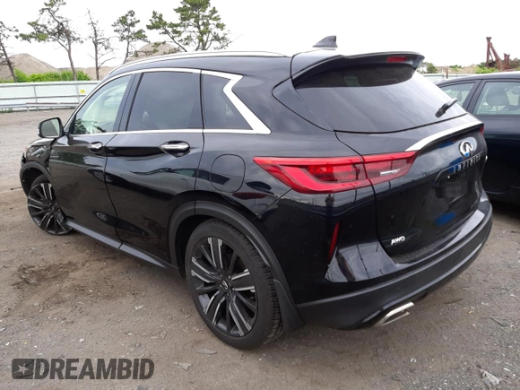 2021 Infiniti QX50 LUXE with VIN 3PCAJ5BB5MF116881, listed as a Copart auction lot 48770602 with 4,184 mi miles. Bid and sale history available at carsss.com. Image 3.