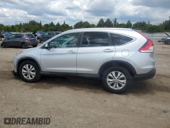 2012 Honda CR-V EX-L with VIN 2HKRM4H75CH602372, listed as a Copart auction lot 58810095 with 93,311 mi miles and Salvage title. Bid and sale history available at DreamBid. Image 2.