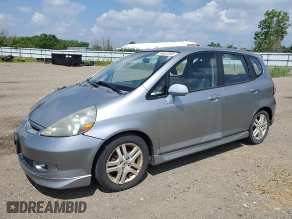 2007 Honda Fit Sport with VIN JHMGD38687S067648, listed as a Copart auction lot 64657345 with 123,055 mi miles and Salvage title. Bid and sale history available at DreamBid. Image 1.
