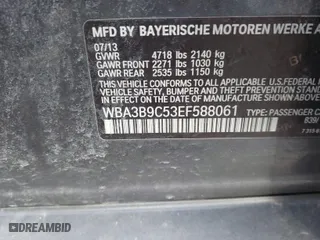 2014 BMW 3 Series 335i xDrive with VIN WBA3B9C53EF588061, listed as a IAAI auction lot 41652035 with 123,345 mi miles. Bid and sale history available at carsss.com. Image 9.