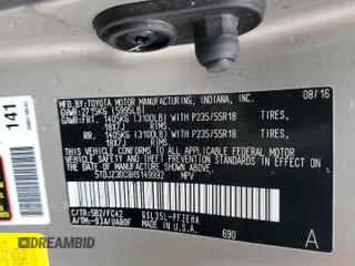 2017 Toyota Sienna LE with VIN 5TDJZ3DC8HS149992, listed as a Copart auction lot 51878725 with 90,299 mi miles and Salvage title. Bid and sale history available at DreamBid. Image 13.