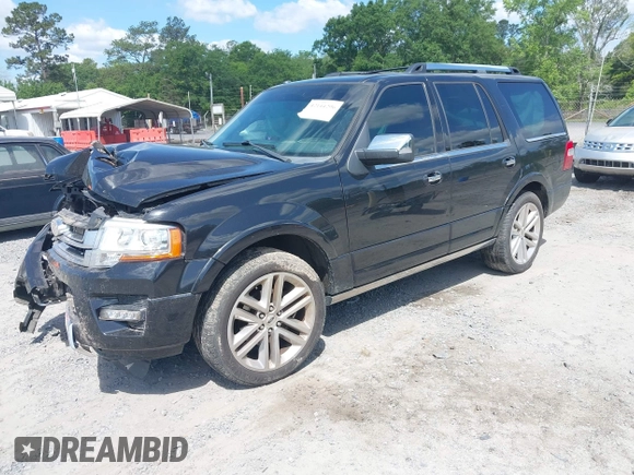 2015 Ford Expedition Platinum with VIN 1FMJU1MT1FEF12442, listed as a IAAI auction lot 42144296 with 150,759 mi miles and . Bid and sale history available at DreamBid. Image 2.