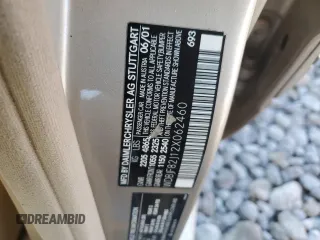 2002 Mercedes-Benz E-Class with VIN WDBJF82J12X062460, listed as a Copart auction lot 79264964 with 113,725 mi miles and Salvage Title. Bid and sale history available at carsss.com. Image 12.