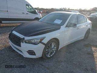 2018 Infiniti Q50 Sport with VIN JN1EV7APXJM362748, listed as a IAAI auction lot 41443052 with 77,897 mi miles and . Bid and sale history available at carsss.com. Image 2.