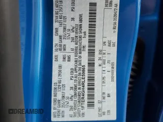 2024 Ford Ranger XLT с VIN 1FTER4GH4RLE59865, выставлен на аукционе Copart как лот 89270655 с пробегом 586 миль миль и Списание • Salvage title. История ставок и продаж доступна на DreamBid. Изображение 12.