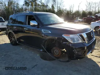 2017 Nissan Armada Platinum with VIN JN8AY2NE1H9704006, listed as a Copart auction lot 48964655 with 86,907 mi miles and Salvage Title. Bid and sale history available at carsss.com. Image 4.