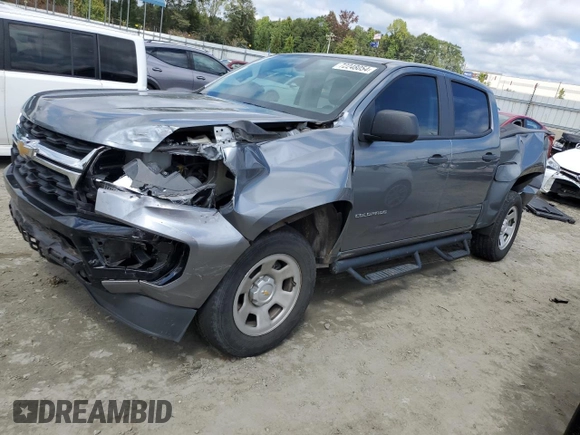 2021 Chevrolet Colorado 2WD Work Truck with VIN 1GCGSBEN1M1293514, listed as a Copart auction lot 72248054 with 84,783 mi miles and Salvage title. Bid and sale history available at DreamBid. Image 1.