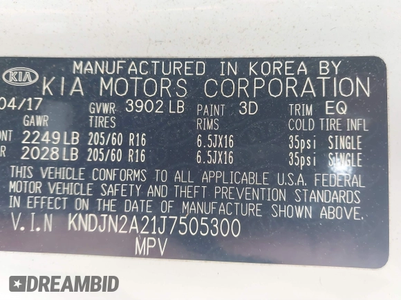 2018 Kia Soul with VIN KNDJN2A21J7505300, listed as a IAAI auction lot 41559693 with 62,726 mi miles. Bid and sale history available at carsss.com. Image 9.