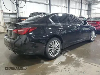 2019 Infiniti Q50 3.0t LUXE with VIN JN1EV7AR6KM557944, listed as a Copart auction lot 48793515 with 54,222 mi miles and Salvage Title. Bid and sale history available at carsss.com. Image 3.