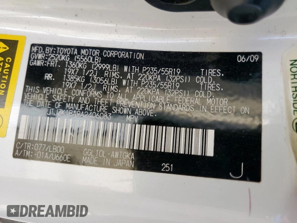 2010 Lexus RX 350 с VIN JTJZK1BA9A2406083, выставлен на аукционе Copart как лот 63064245 с пробегом 197 499 миль миль и Списание • Salvage title. История ставок и продаж доступна на DreamBid. Изображение 14.
