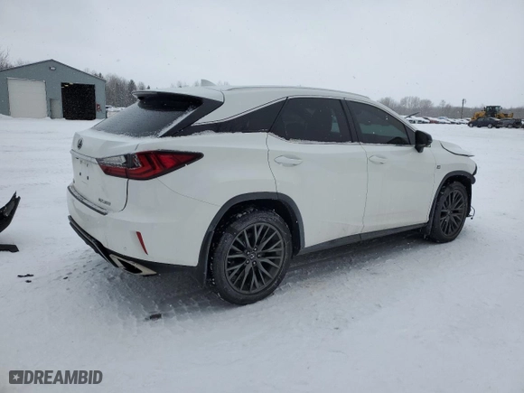 2016 Lexus RX 350 F Sport with VIN 2T2BZMCAXGC020018, listed as a Copart auction lot 43612725 with 133,856 mi miles and Salvage Title. Bid and sale history available at carsss.com. Image 3.