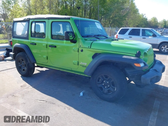 2018 Jeep Wrangler Unlimited Sport S z VIN 1C4HJXDG8JW287876, wystawiony jako IAAI lot #41990385 z przebiegiem 43 420 mil mil oraz . Historia ofert i sprzedaży dostępna na DreamBid. Obrazek 1.