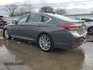 2018 Genesis G80 Ultimate with VIN KMHGN4JF3JU247979, listed as a Copart auction lot 83907914 with 43,951 mi miles and Salvage Title. Bid and sale history available at DreamBid. Image 2.