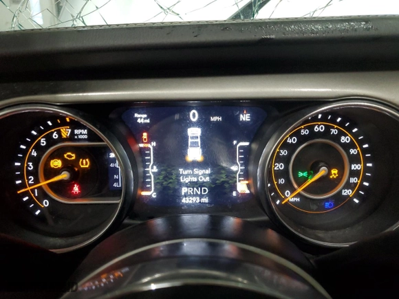 2023 Jeep Gladiator Overland with VIN 1C6HJTFG1PL528801, listed as a Copart auction lot 50968205 with 43,293 mi miles and Non Repairable. Bid and sale history available at carsss.com. Image 9.