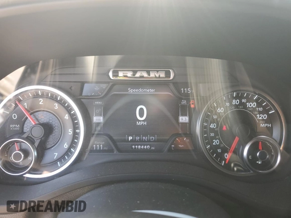 2019 Ram 1500 Big Horn/Lone Star with VIN 1C6SRFFT7KN668488, listed as a Copart auction lot 49491965 with 118,440 mi miles and Salvage Title. Bid and sale history available at carsss.com. Image 9.