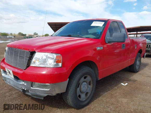2005 Ford F-150 XL with VIN 1FTRF12515NA28484, listed as a IAAI auction lot 41812816 with 164,163 mi miles. Bid and sale history available at carsss.com. Image 2.