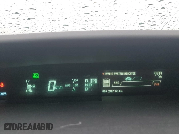 2013 Toyota Prius One with VIN JTDKN3DU1D0341471, listed as a Copart auction lot 52001815 with 207,181 mi miles and Salvage Title. Bid and sale history available at carsss.com. Image 9.