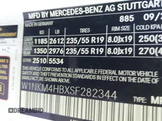 2025 Mercedes-Benz GLC with VIN W1NKM4HBXSF282344, listed as a IAAI auction lot 41796811 with 3,209 mi miles. Bid and sale history available at carsss.com. Image 9.