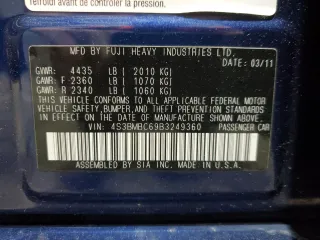 2011 Subaru Legacy Premium with VIN 4S3BMBC69B3249360, listed as a Copart auction lot 57490905 with 81,122 mi miles and Salvage title. Bid and sale history available at DreamBid. Image 12.