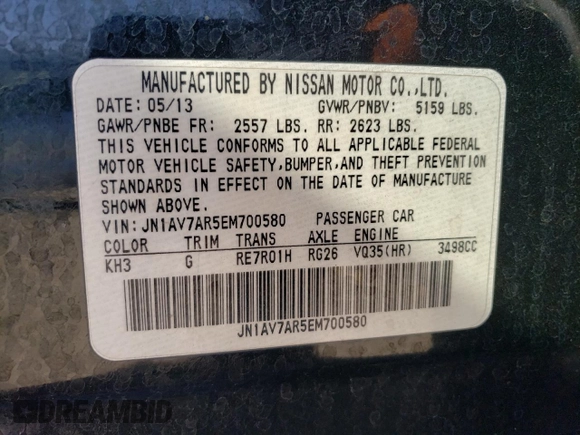 2014 Infiniti Q50 Hybrid Sport with VIN JN1AV7AR5EM700580, listed as a Copart auction lot 42575395 with 152,518 mi miles and Salvage Title. Bid and sale history available at carsss.com. Image 14.