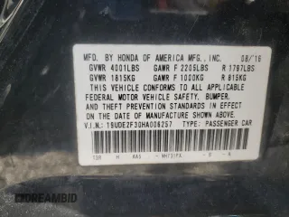 2017 Acura ILX с VIN 19UDE2F30HA006257, выставлен на аукционе Copart как лот 57818645 с пробегом 83 050 миль миль и Списание • Salvage title. История ставок и продаж доступна на DreamBid. Изображение 12.