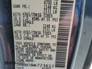 2017 Nissan Frontier SV with VIN 1N6BD0CT8HN723612, listed as a Copart auction lot 56103055 with Not provided miles and Salvage title. Bid and sale history available at DreamBid. Image 12.