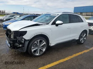 2022 Audi Q3 S line Premium Plus with VIN WA1EECF31N1058219, listed as a Copart auction lot 77456494 with 38,874 mi miles and Salvage Title. Bid and sale history available at carsss.com. Image 1.